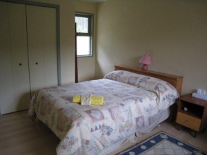 Country cream and green guest bedroom