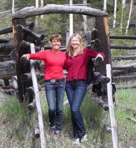 Angela and Karen in the cattle chute